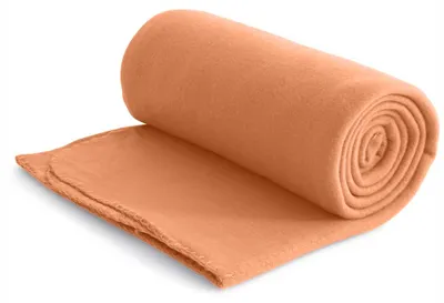 Obrázek produktu pro Ekologická fleecová deka v oranžové barvě ze 100 % recyklovaného materiálu + OEKO-TEX, rozměry 130 x 160 cm, hmotnost cca 400 g, s úpravou proti žmolkování a lemem