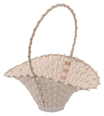 Produktbild von Blumenkörbchen Hochzeit Streukörbchen Deko Blumenkind Weiß