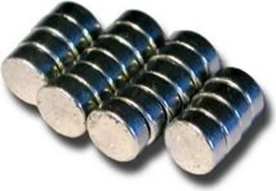 Produktbild von 20 Stück Neodym Magnete klein Ø 5 mm H 2 mm 450g Zugkraft