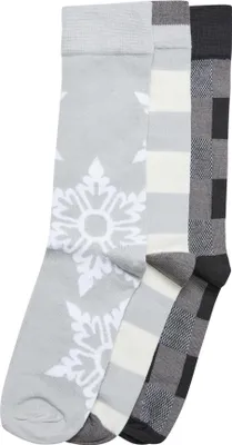 Zdjęcie produktu dla Urban Classics TB6537 | Christmas Snowflakes Socks 3-Pack Skarpetki - Kolor: lightasphalt - Rozmiar: 43-46