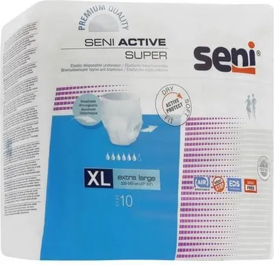 Product packaging for adult incontinence pants.