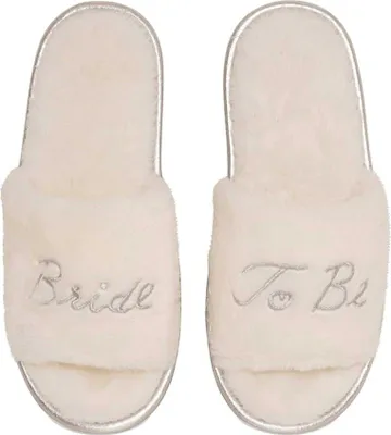 Produktbild von Keanu - "Bride to Be" Glitzer Pantoffeln für Damen, Kunstfell TC346 (38 EU - 39,5 EU) (Weiß)
