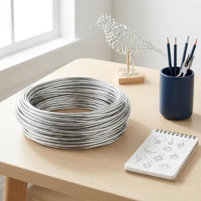 Dailygoods - Basteldraht 30 m - Aluminiumdraht 3 mm - Flexibler Draht - Schmuckdraht - DIY-Handwerk - Kreative Projekte