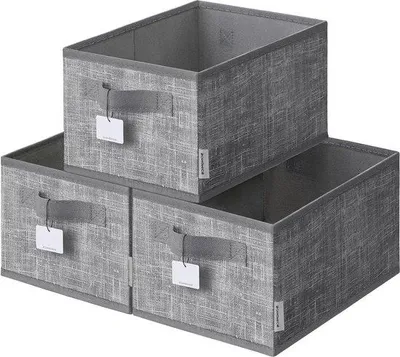 Productafbeelding van Famanu Opbergboxen, set van 3 - 30 x 20 x 15 cm - Rietgrijs
