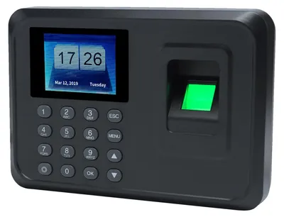 Obrázek produktu pro Inteligentní biometrický docházkový systém s rozpoznáváním otisků prstů a zadáváním hesla, zařízení pro evidenci příchodů zaměstnanců, 2,4palcový TFT LCD displej, napájení 5 V DC, docházkový systém