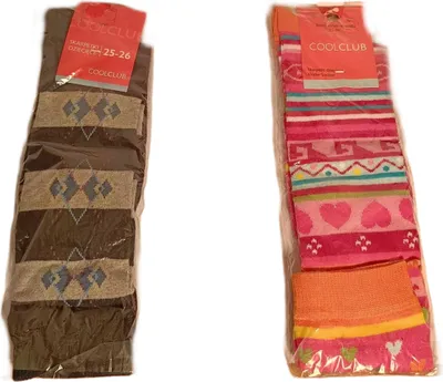 Productafbeelding van Set van 2 kindersokken, zwart en roze, maat 25-26 cm