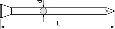 Produktbild von Leistenstifte (Sockelleistenstifte), TK 1,5x45 mm Paneelstifte mit Diamantspitze