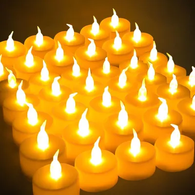 36 LED-Teelichter ohne Flamme, warmweiß, Ø 3,4 cm, batteriebetrieben