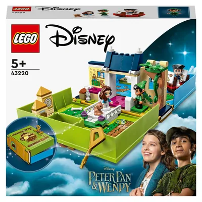 Imagen del producto de LEGO 43220 Disney Clásicos: Peter Pan y Wendy – Set de juego de aventuras de cuento de hadas, juego portátil con mini figuras y barco pirata, juguete de viaje para niños a partir de 5 años