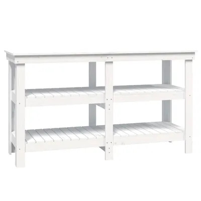 Produktbild von vidaXL Werkbank Weiß 142,5x50x80 cm Massivholz Kiefer