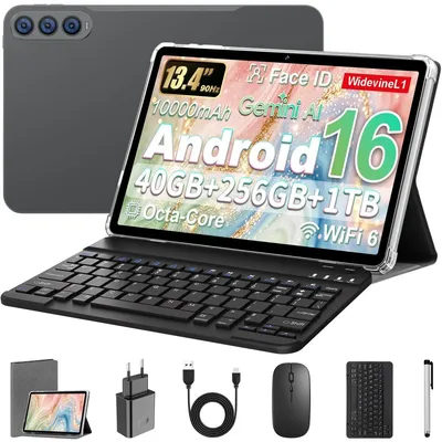 Image de Tablette Android 16 - Écran de 13,4 pouces - Résolution 1920 x 1200 - 40 Go de RAM - 128 Go de stockage - Batterie 10000 mAh - Intégration de l'IA Gemini