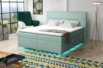 Produktbild von Boxspringbett Schlafzimmerbett CANELA 160x200cm inkl.Bettkasten/ LED