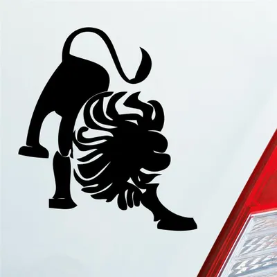 Produktbild von Auto Aufkleber Sternzeichen Löwe Lion KFZ Roller 9x10 cm Schwarz Matt Sticker Heckscheibenaufkleber