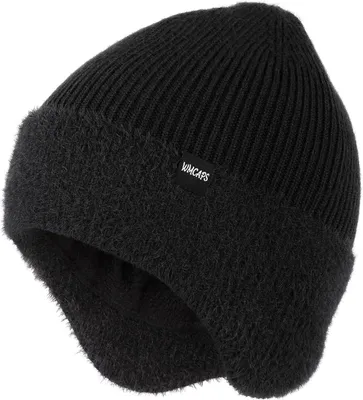 Produktbild von Wintermütze mit Fleece-Futter und Ohrenklappen – Gestrickte Thermomützen für Damen und Herren