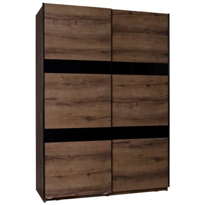 Obrázek produktu pro Skříň s posuvnými dveřmi 150 DENVER DV02 dub monastery / černý lesk