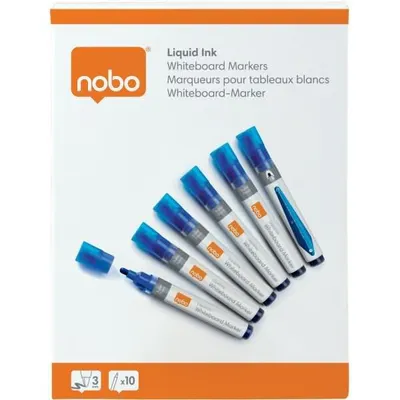 Obrázok produktu pre Nobo 1915378, 10 kusov, Modrá, Guličkové zakončenie, Modrá, Šedá, Biela, Rúra, 3 mm