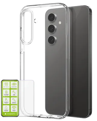 Image de Pour Samsung Galaxy S25 Plus : coque de protection en silicone et TPU transparente + verre de protection H9