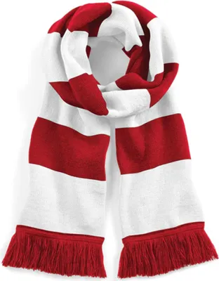 Produktbild von Beechfield B479 | Varsity Scarf / Herren Winter Schal - Farbe: Classic Red/White - Größe: One Size