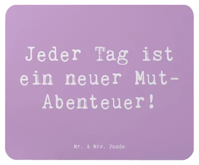 Produktbild von Mr. & Mrs. Panda Mousepad Spruch Angst überwinden Abenteuer - Lavendeltraum - Geschenk, Vertrauem, Stärke, Zuversicht, Mauspad, Mouse Pad, Motivation, mousematte, Trost