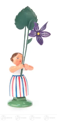 Produktbild von Ostern & Frühjahr Blumenmädchen mit Veilchen Höhe ca 12 cm