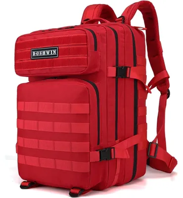 Productafbeelding van Tactische militaire rugzak 40L, rood, waterdicht, Molle, geschikt voor overleving en noodsituaties