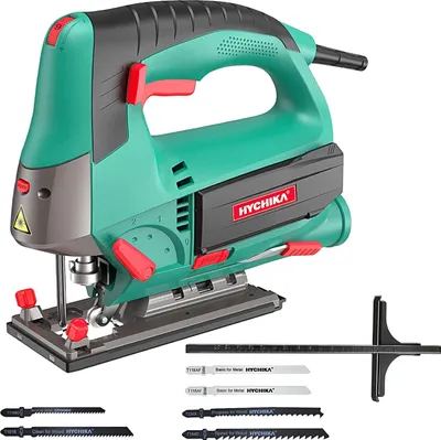 Immagine prodotto di Seghetto alternativo Hychika da 800 W - profondità di taglio 110 mm, 6 velocità, guida laser