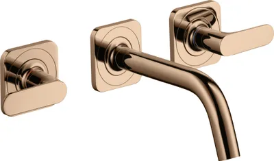 Produktbild von hansgrohe AXOR Citterio 3-Loch Waschtischarmatur Unterputzmodell für Wandmontage mit Auslauf 166 mm, Hebelgriffen und Rosetten, 34313300