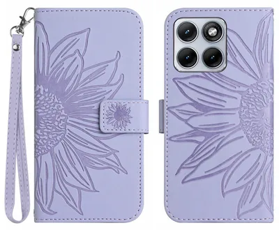 Produktbild von Motorola Edge 70 Fusion Hülle - Coverup Sonnenblume Klapphülle mit Schlüsselband - Lavendel