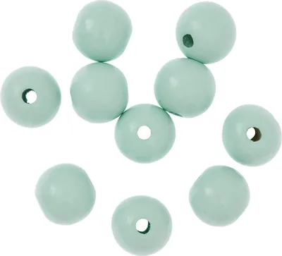 Image de Perles en bois boules menthe 25 mm 10 pièces