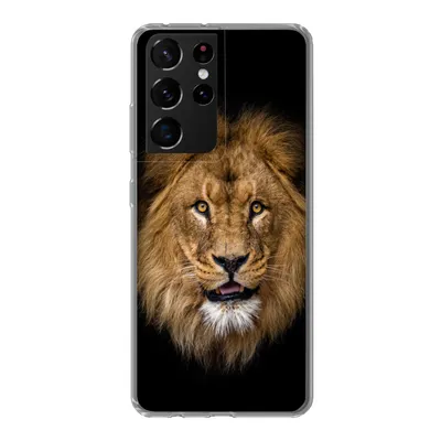 Produktbild von MuchoWow® Handyhülle Schutzhülle Hülle für Samsung Galaxy S21 Ultra Löwe - Porträt - Schwarz - Tiere Silikon Softcase Handy Hülle - Mobiltelefon
