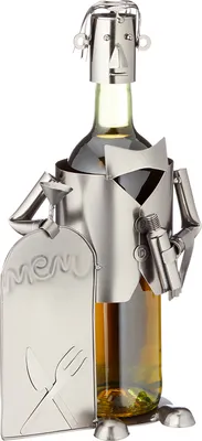 Produktbild von Flaschenhalter Weinflaschenhalter Kellner Metall Skulptur Figur Deko Geschenk