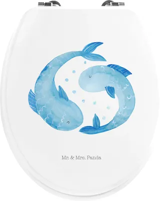 Produktbild von Mr. & Mrs. Panda Klodeckel Sternzeichen Fische - Weiß - Geschenk, WC-Sitz, Toilettendeckel, WC Brille, Sternbild, Geburtstag Februar, Aszendent, Fisch, Sitz, März