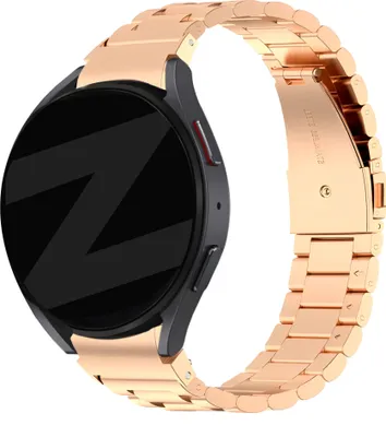 Produktbild von Bandz Stahlarmband „Classic“ Galaxy Watch 7 (40 & 44 mm) / Galaxy Watch 6 (Classic) / 5 40 mm & 44 mm / 5 Pro / Watch 4 (Classic) / Watch FE – inklusive Uhrenverkürzer – roségoldenes Metallarmband