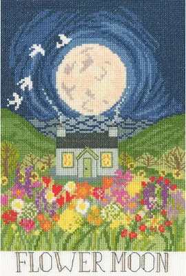 Produktbild von Bothy Threads Kreuzstich Stickpackung "Blumenmond", Zählmuster, XDD2, 18x27cm