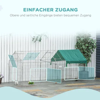Produktbild von PawHut Freigehege, Kleintiergehege, Meerschweinchen Gehege, für Kleintiere, Grün