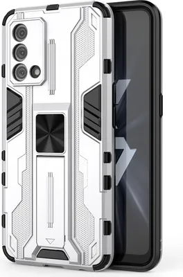 Produktbild von OPPO K9 Hülle, Dual Layer PC TPU Bumper Stoßfest Ständer Schutzhülle für OPPO K9 Silber