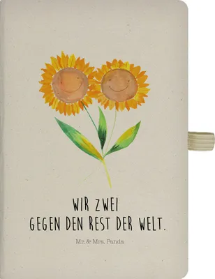 Produktbild von Mr. & Mrs. Panda Tagebuch Blume Sonnenblume - Transparent - Geschenk, Vertrauen, Journal, Freundin, Sonnenblumen, Kladde, notizbuch, Skizzenbuch, Zusammen, Garten, A5