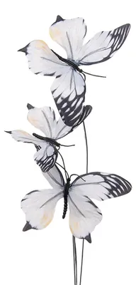 Productafbeelding van Clayre & Eef Decoratievlinder, 10x10x65 cm, wit, textiel