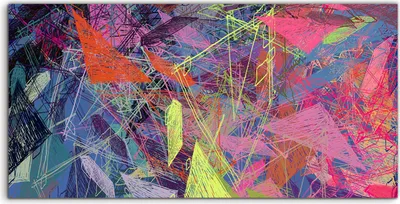 Produktbild von Coloray - Glasbild - 120x60 cm - Wandbild - Glasbilder - modernes abstrakte farbenfrohe Formen