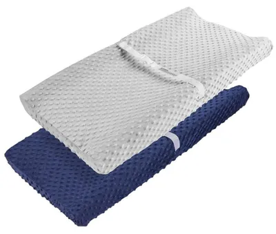 Obrázek produktu pro Podložky pod dětskou plenu, rozměry 32x16x5 cm, 2 kusy, voděodolné, světle šedé a modré, pro miminka