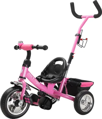 Produktbild von Spielwerk® Dreirad 2in1 mit Schubstange ab 1 Jahr Getränkehalter Kinderdreirad Klappbare Fußablage Baby Buggy Laufrad Kinderwagen Kleinkind, Farbe:Pink_2020