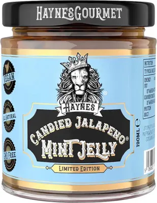 Produktbild von Haynes Gourmet Candied Jalapenos Mint Jelly – Süß & Würzig, 190g Gaumenfreude