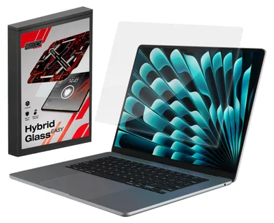 Immagine prodotto di Vetro per schermo per MacBook Air 15" M5 2026, Grizz HybridGlass Easy con cornice per app