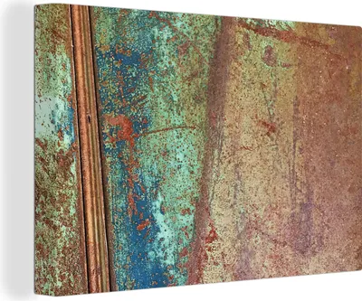 Zdjęcie produktu dla OneMillionCanvasses® - Obrazy na płótnie - 150x100 cm, rdza - abstrakcja - metal, dekoracja ścienna - zdjęcie na płótnie - obraz na drewnianej ramie