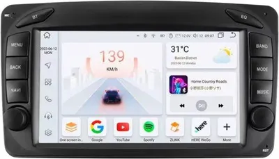 Immagine prodotto di Autoradio con Bluetooth e CarPlay per Mercedes-Benz CLK W209, C-W203, G-W463, W208, A-W168, Viano, Vito e Vaneo – compatibile con Apple e Android – impianto stereo con sistema di navigazione – 4 GB di RAM, 32 GB di memoria