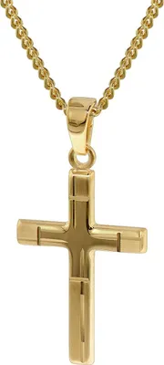 trendor 35751 Kreuz-Anhänger Gold 333 mit goldplattierter Halskette 1