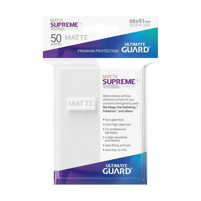 Produktbild von Ultimate Guard Supreme UX Sleeves Standardgröße Matt Weiß (50)