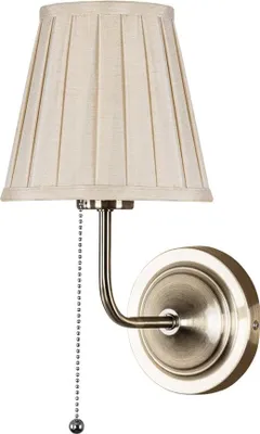 Produktbild von ARTE LAMP Klassische dekorative Tischlampe mit Kabel – LED-Schreibtischlampe mit weißem Textillampenschirm für Wohnzimmer und Schlafzimmer.Color:Bronze, Beige,Size:Wandleuchte