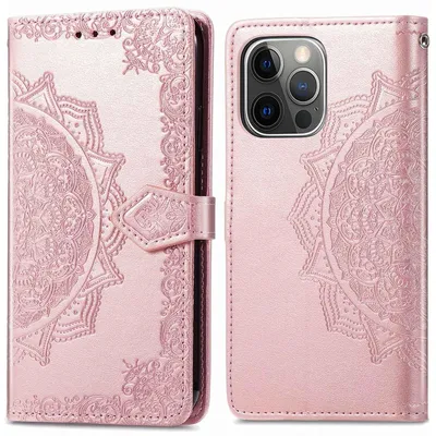 Imagen del producto de Funda libro Mandala para Apple iPhone 13 Pro - Oro rosado