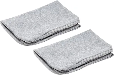 Image de Housses de coussin, lot de 2, 40 x 25 x 10 cm, pour coussin de soutien cervical, coussin de voyage, en coton, lavables, respirantes, housses de coussin ergonomiques et douces (gris)
